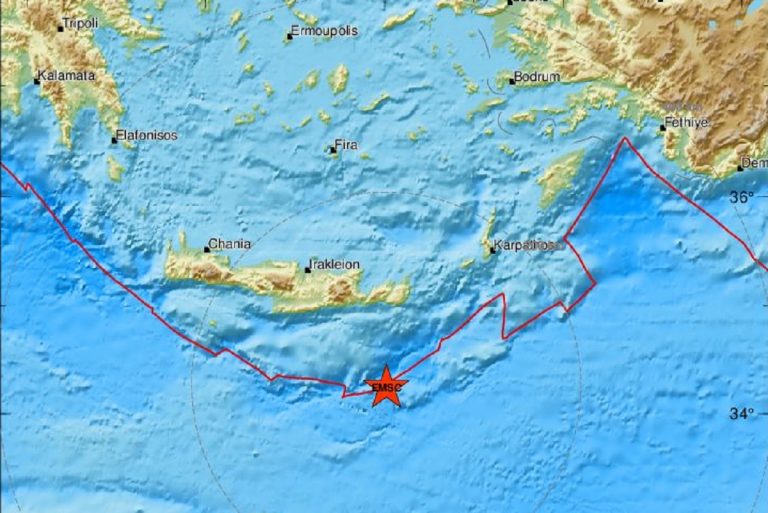 Σεισμός 4,2 Ρίχτερ στην Ιεράπετρα – Δείτε το χάρτη