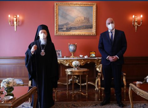 Ν. Δένδιας: Εγκάρδια συνάντηση με τον Οικουμενικό Πατριάρχη στο Φανάρι (video,pics)