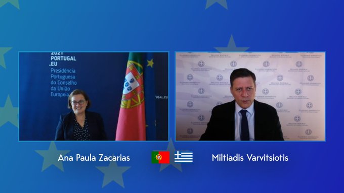 Τηλεδιάσκεψη του Μ. Βαρβιτσιώτη με την Υφυπουργό Ευρωπαϊκών Υποθέσεων της Πορτογαλίας Ana Paula Zacarias